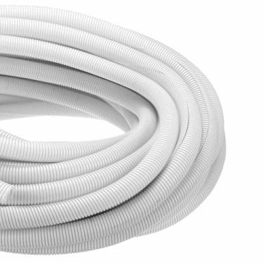 Imagem de DMiotech Tubo dividido de tear de fio de 30,5 m, protetores de cabo de conduíte flexível para animais de estimação para escritório, casa, jardim, branco