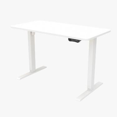 Imagem de Mesa de pé ajustável com altura 140/120 x 60 cm, mesa de trabalho de computador para computador inteligente de 140/120 x 60 cm, estação de trabalho de computador para escrita resistente