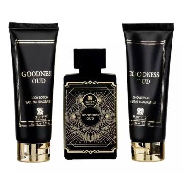 Imagem de Kit Perfume Goodness Oud Edp Unissex 100ml + Shower Gel 100ml + Body Lotion 100ml