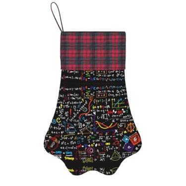 Imagem de SKKNT Estampa de fórmula matemática, meias de Natal, animais de estimação, decoração de Natal, cães, gatos, árvores, doces, presente, conveniente