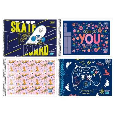 Imagem de Caderno Espiral Tilibra Cartografia Capa Dura D+ sem Seda 96 Folhas - 