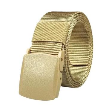 Imagem de Cinto Tático De Nylon Branco Com Fivela Automática Estilo Militar Para