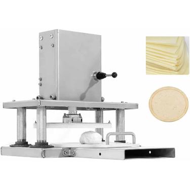 Imagem de Máquina De Prensa De Massa De Pizza Máquina De Pastelaria Elétrica 8,66" Prensa De Tortilha Elétrica De Diâmetro Inoxidável Máquina De Massa De Pizza Comercial Máquina De Fazer Tortilha