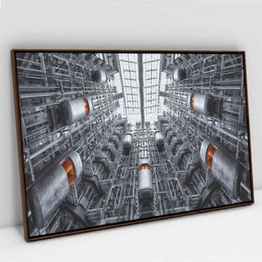 Imagem de Quadro Decorativo Arquitetura Visão dos Elevadores em tela Canvas - Ta