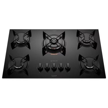 Imagem de Cooktop A Gás Atlas U Top 5 Bocas Tripla Chama Mesa De Vidro Preto