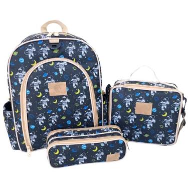 Imagem de Kit Mochila Escolar Infantil Completo Menina Menino Bolsa Resistente c