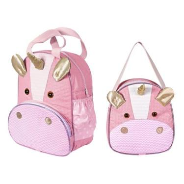 Imagem de Kit Mochila Infantil Cachorro Azul P + G Bebê Escolar - Luckbaby, Unic
