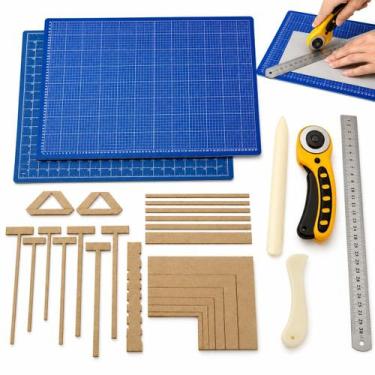 Imagem de Kit Base de Corte 30x45 Cartonagem Encadernação Scrapbook Gabaritos MD