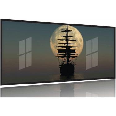 Imagem de Quadro Decorativo Paisagens Flores Árvores 130x60 Moldura Preta 2x2