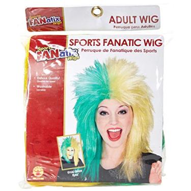 Imagem de Rubie's Peruca Fanatix para adultos, Verde/amarelo, tamanho nico