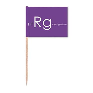Imagem de Elementos Químicos Mesa de Período Metais de Transição Roentgenium Rg Bandeiras de Palito de Dente Marcador Topper Decoração de Festa