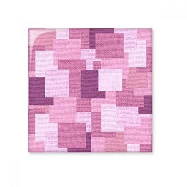 Imagem de Tecido de malha de linho, roxo, quadrado, azulejo de cerâmica brilhante, decalque de tijolos esmaltados