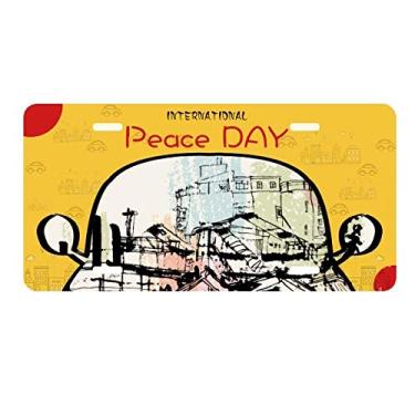 Imagem de DIYthinker Placa de carro arranha-céus em Macau China Placa de carro Decoração Dia da Paz