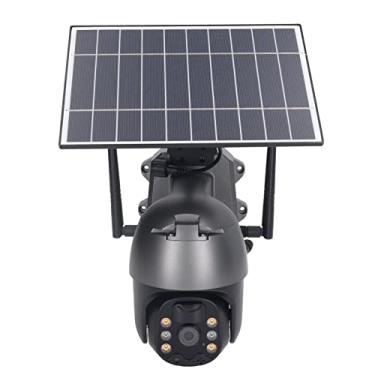Imagem de Câmera de Vigilância Solar Com Visão Noturna, Detecção de Movimento IP65 PIR Câmera de Segurança Solar Sem Fio 3MP HD 1920x1080 para Fazenda (4G JP)