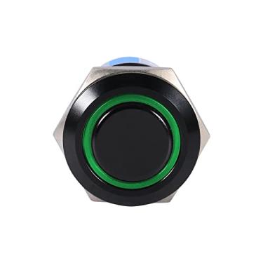 Imagem de Interruptor De Autotravamento, 19mm 12-24 Volt LED On/Off Botão De Bloqueio Interruptor De Placa De Botão De Ligar/desligar(Verde)