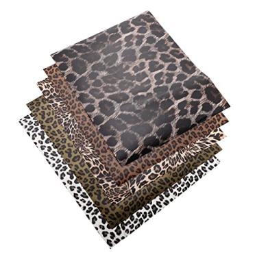 Imagem de NUOBESTY 5 Unidades Vinil de leopardo tecido algodão Tecidos de algodão filme de transferência de vinil ferro em vinil de transferência de calor filme de letras de pano Xadrez