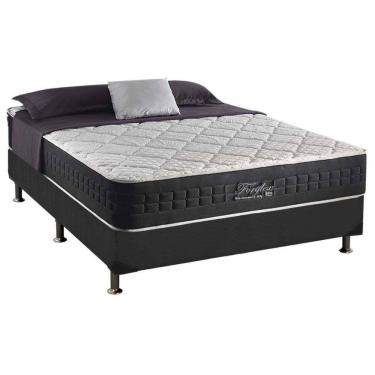 Imagem de  Cama Box Casal: Colchão Molas Ensacadas Anjos MasterPocket Fort Flex + Base CRC Suede Gray(138x188)