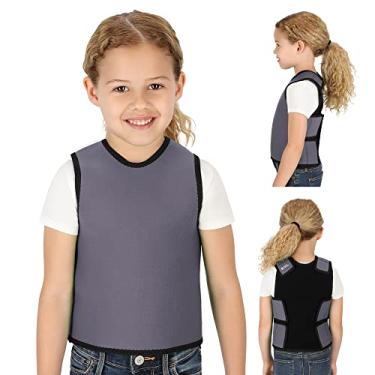 Imagem de Colete de compressão sensorial com suprimentos especiais, conforto de pressão profunda para o autismo, hiperatividade, transtornos de processamento de humor, respirável, ajustável à forma, crianças e adultos, Cinza, X-Small (14 x 24 Inch)