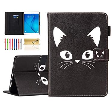 Imagem de Capa universal Dteck para tablet de 9,5 – 10,5 polegadas – Capa protetora para tablet universal flip com suporte fino para Samsung/Asus/Lenovo/Acer/Huawei/Sony/iPad 9,4 polegadas 9,6 polegadas 9,7 polegadas 10,1 polegadas 10,1 polegadas 10,2 polegadas (gato preto)