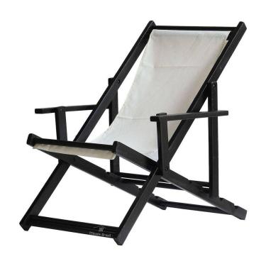 Imagem de Espreguiçadeira Preguiçosa Dobrável Black Cb-branco