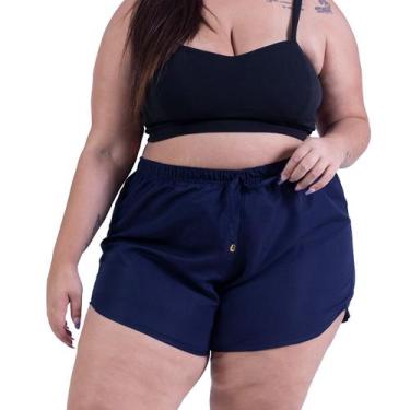Imagem de Short Feminino De Praia Piscina Banho Plus Size Tactel C/ Elastano Lis