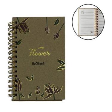 Imagem de Bloco De Anotações Mini Caderno Espiral Flower 80 Folhas A6 - Inter