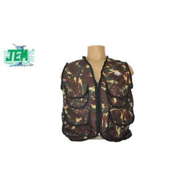 Imagem de Colete Pescador 4 Bolso e Ziper ( G ) Camuflado - JEM