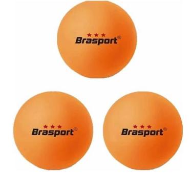 Imagem de Kit Com 3 Bolas Tenis de Mesa Brasport - Geral, Laranja, ST