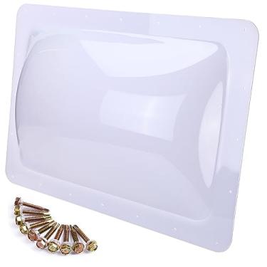 Imagem de Capa de claraboia para trailers com 22 parafusos, kit de substituição de claraboia de acampamento para fora de casa 35,5 x 55,8 cm ID, 45,7 x 66 cm, compatível com SL1422S Skylight Trailer Teto solar de telhado (branco leitoso)