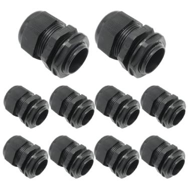 Imagem de LIDSCURA Glândula de cabo de nylon NPT de 2,5 cm, IP68, impermeável, ajustável, 17-25 mm, diâmetro do cabo para caixa de junção à prova d'água, painel de fios preto (1 polegada 10 peças)
