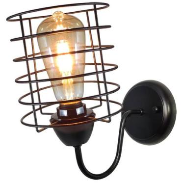 Imagem de Arandela Parede Aramado Chochin Preta sala Corredor Garagem - CM GLASS