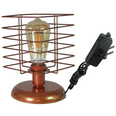 Imagem de Abajur Aramado Boxy Cobre Sala Quarto cozinha banheiro - CM GLASS - CL