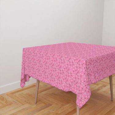 Imagem de Toalha De Mesa Quadrada 4 Lugares Tecido Oxford Corações Rabiscados TL