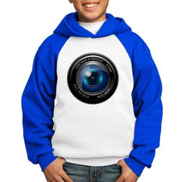 Imagem de Moletom Infantil Lente Câmera - Foca na Moda, Branco, Azul, 12