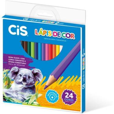 Imagem de Lápis de COR Sextavado CIS Plastic 24 Cores - Pacote com 6 - Sertic