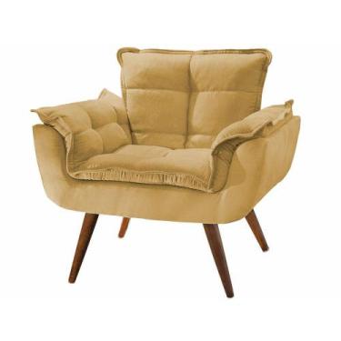 Imagem de Poltrona opala decorativa sala café com leite -parisi