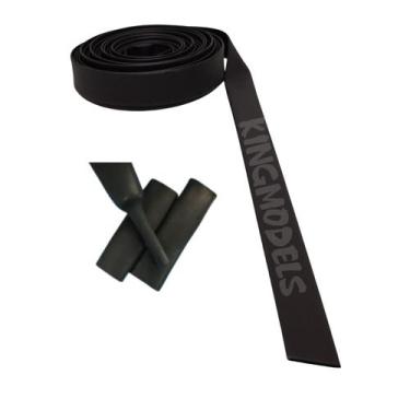 Imagem de 1xmt Termo Retrátil Isolante Borracha Diam. 8mm Chato 12mm - Comp