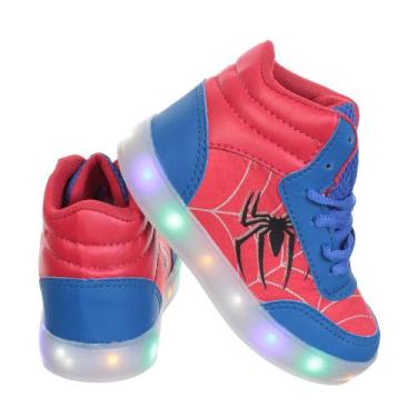 Imagem de Botinha Calçado Infantil Masculino Com Luzes de Led Aranha - Pemania, 