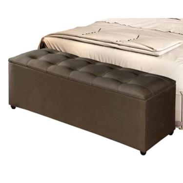 Imagem de Recamier Baú Para Quarto Moderno Luxo Divã Banco Milão 1,30m Puff Guardar Sapateira Enxoval Solteiro