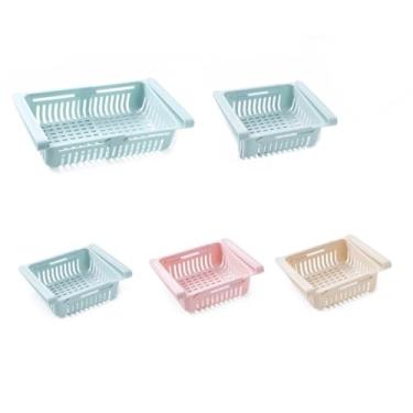 Imagem de Caixa de armazenamento de geladeira retrátil multifuncional cozinha espaço de armazenamento ajustável，Cesta de drenagem para legumes e frutas(1 unidade,aleatório)