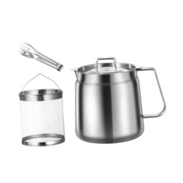 Imagem de WeiLaiKeQi Panela de fritadeira profunda de aço inoxidável com tampa de batatas fritas sem estacionamento FRANCES FRIES FRIES FRIENTES POT BELEER OLIVENER para