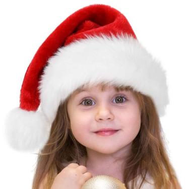 Imagem de Chapéu de Papai Noel Iioscre de Pelúcia - Para Meninas e Meninos