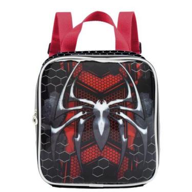 Imagem de Lancheira Térmica Escolar Infantil Spider Silver Aranha - Denlex, Pret