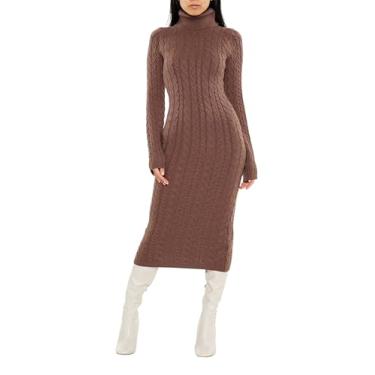 Imagem de Forever 21 Vestido feminino de malha midi, Marrom, M