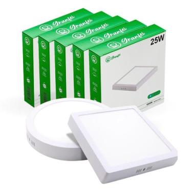 Imagem de Kit 10 Luminaria Painel Plafon Led 25w Quadrado Sobrepor - GRANFEI,  B