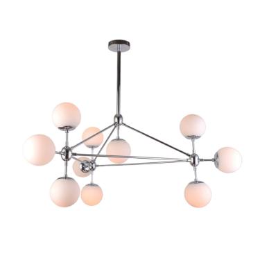 Imagem de Pendente maze 110X86CM - cromado E bolas vidro leitoso