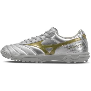 Imagem de Chuteira Society Masculina Mizuno Morelia II Pro AS, Prata, 44