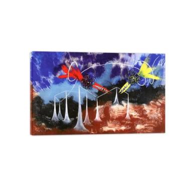 Imagem de MUHJDYC Arte de parede surrealismo - impressão em tela famosa - pintura de reprodução para sala de estar quarto decoração de casa (mágica) tela emoldurada 60x95cm-23x37in