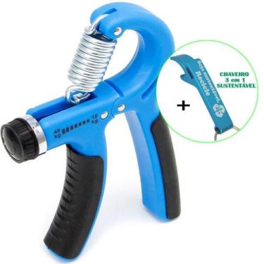 Imagem de Hand Grip Exercitador Para Mãos Punho Emborrachado Azul + Chaveiro CBR
