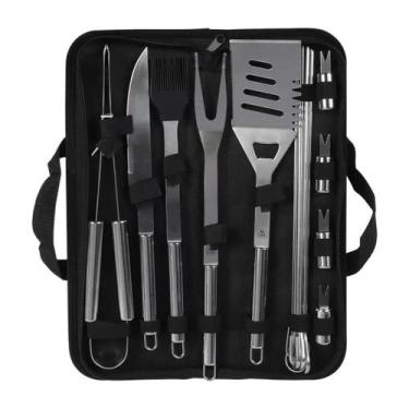 Imagem de Kit Churrasco Premium em Inox 16 Peças com Estojo Bel